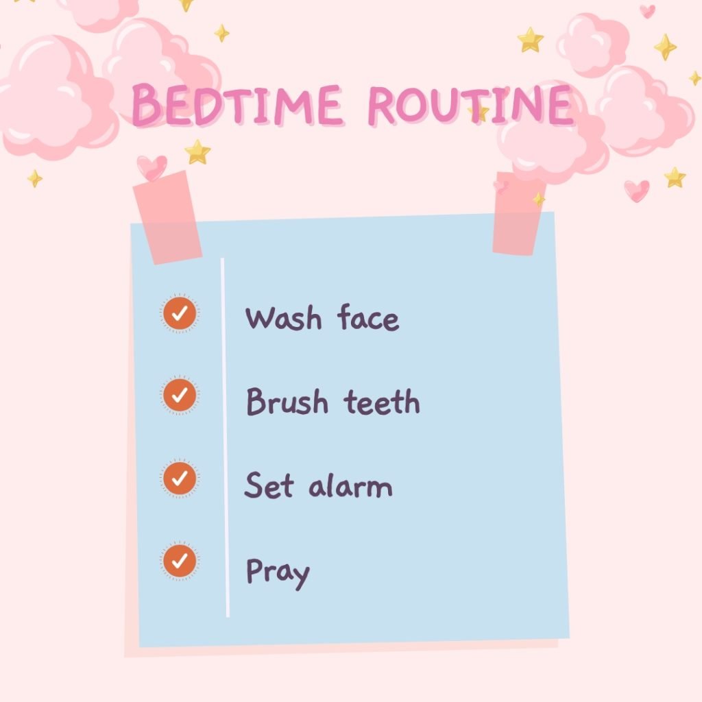 Soft Pink Bedtime Routine