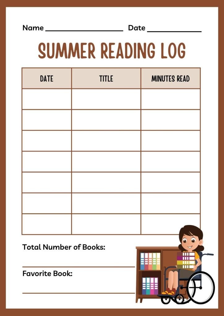 Summer Reading Log for Kids