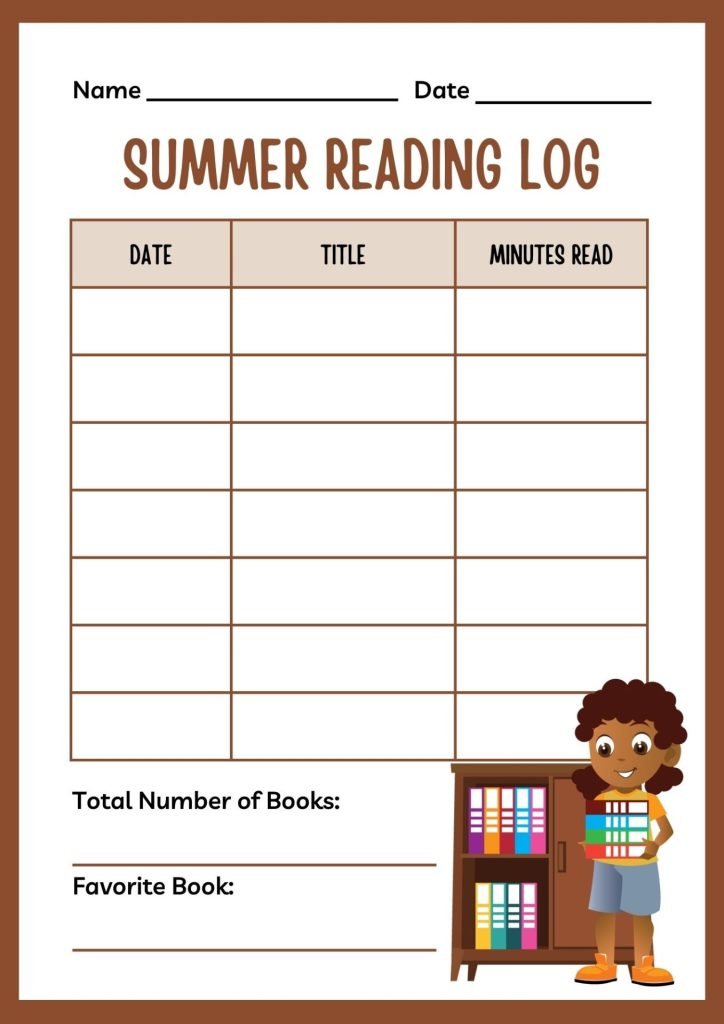 Summer Reading Log for Kids