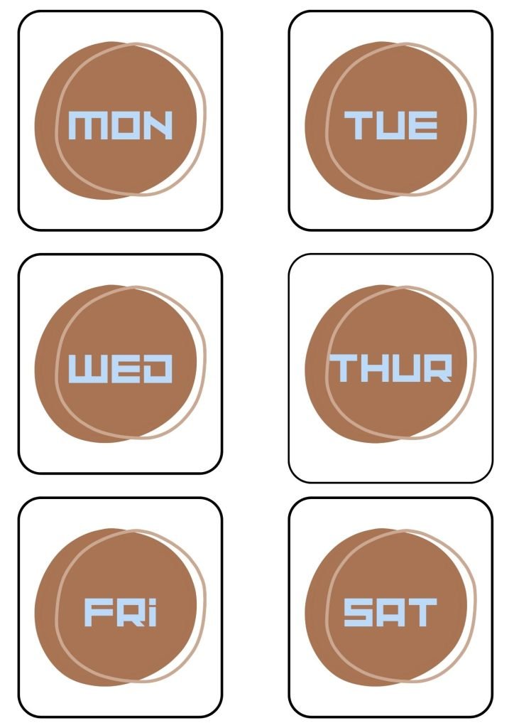 The Days Of The Week Abbreviation printables
