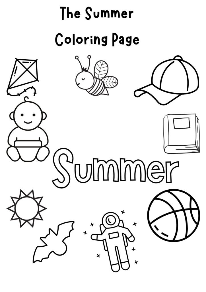 The summer coloring page