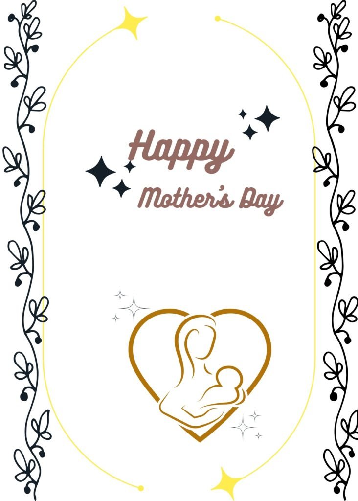 White Simple Happy Mothers Day card