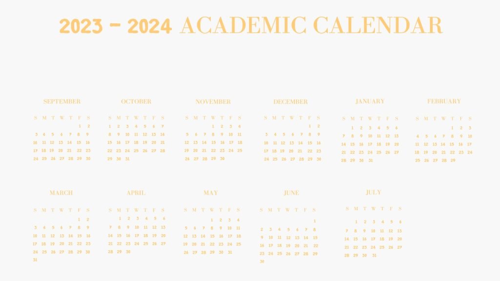 Yellow 2023 - 2024 Academic Calendar