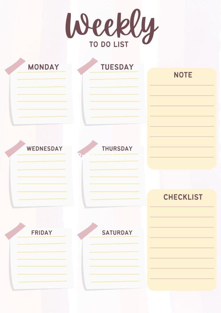 cream brown cute weekly to do list 