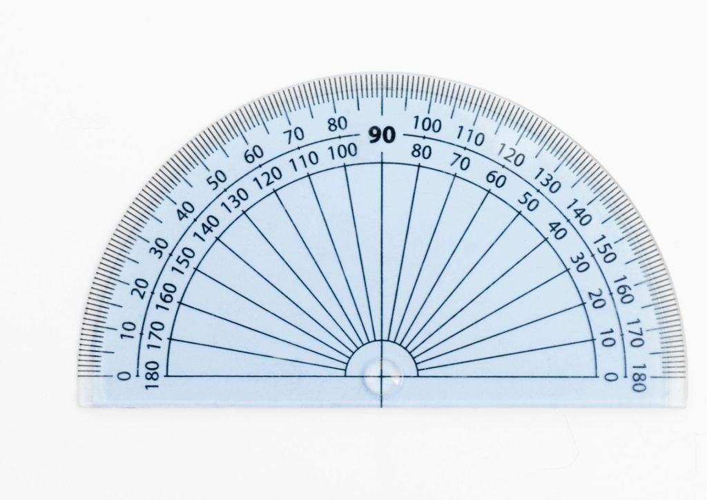 A blue Protractor