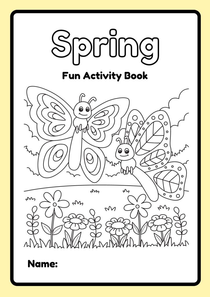 BUTTERFLY Yellow Fun Animated Spring Worksheets