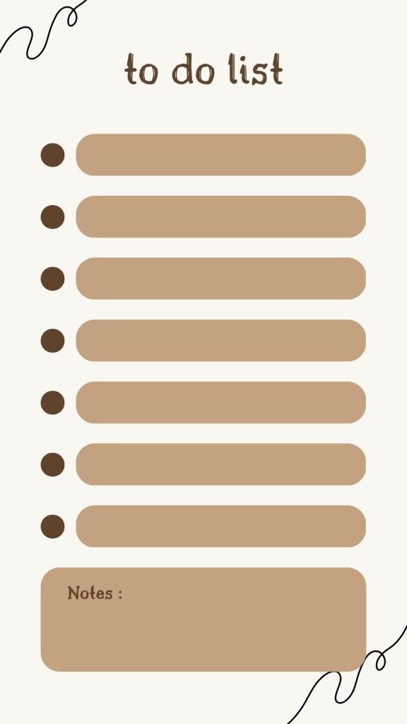 Beige Brown Simple To do List