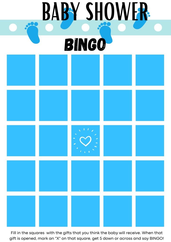 _Blue simple and minimal baby shower bingo