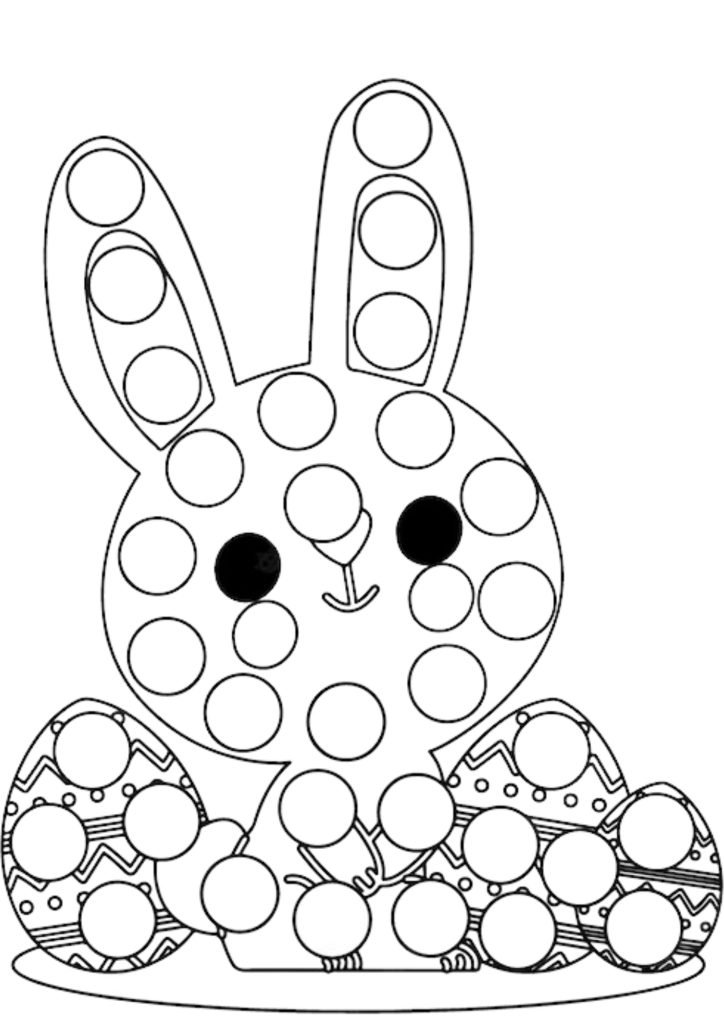  Bunny Dot Marker coloring page