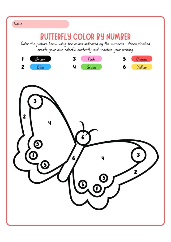 Butterfly Color By Number 1