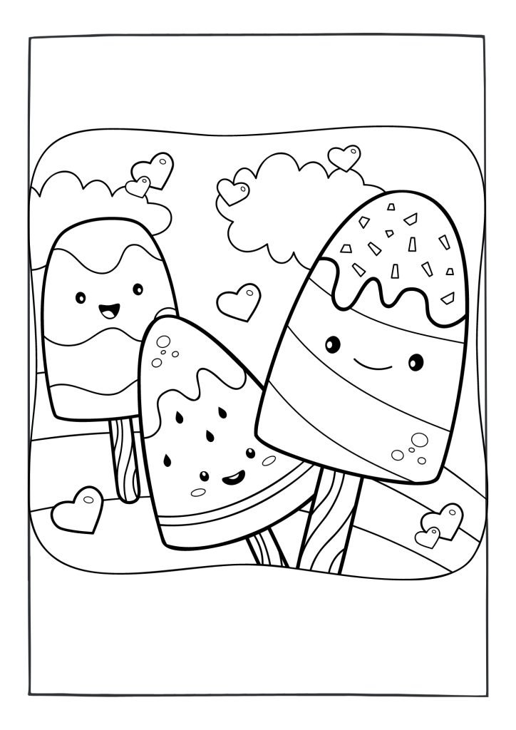 COLORING ICE CREAM PAGE BOOK