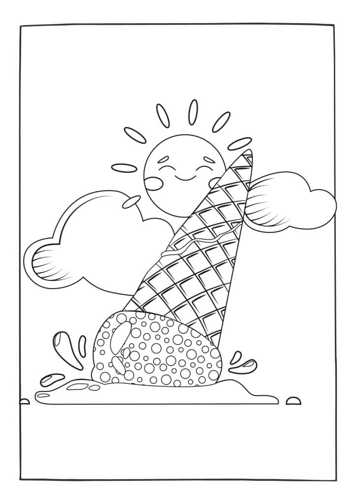 COLORING PAGE ICE CREAM