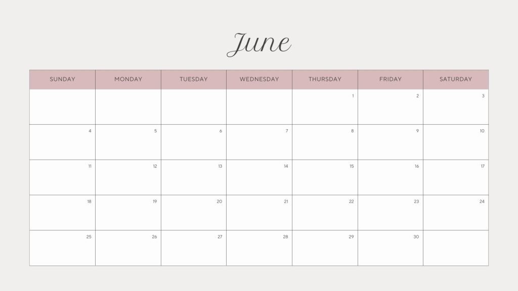 Colorful Modern Simple June 2023 Calendar