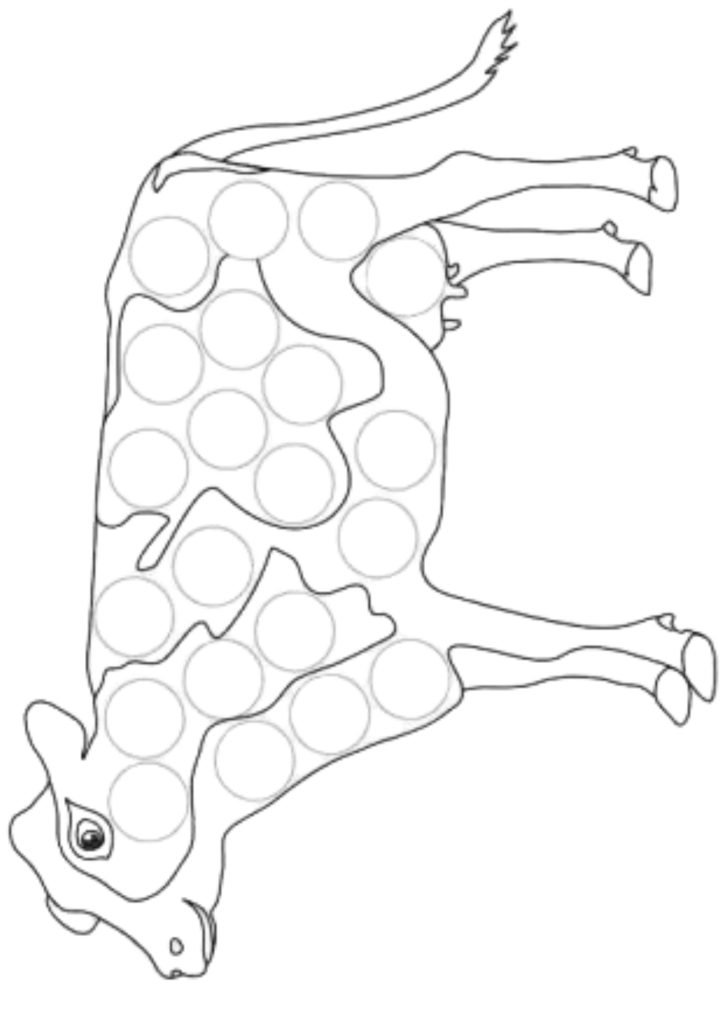 Cow Dot Marker Free coloring page