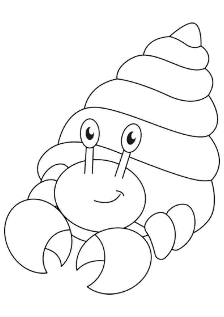Cute Hermit Crab coloring page