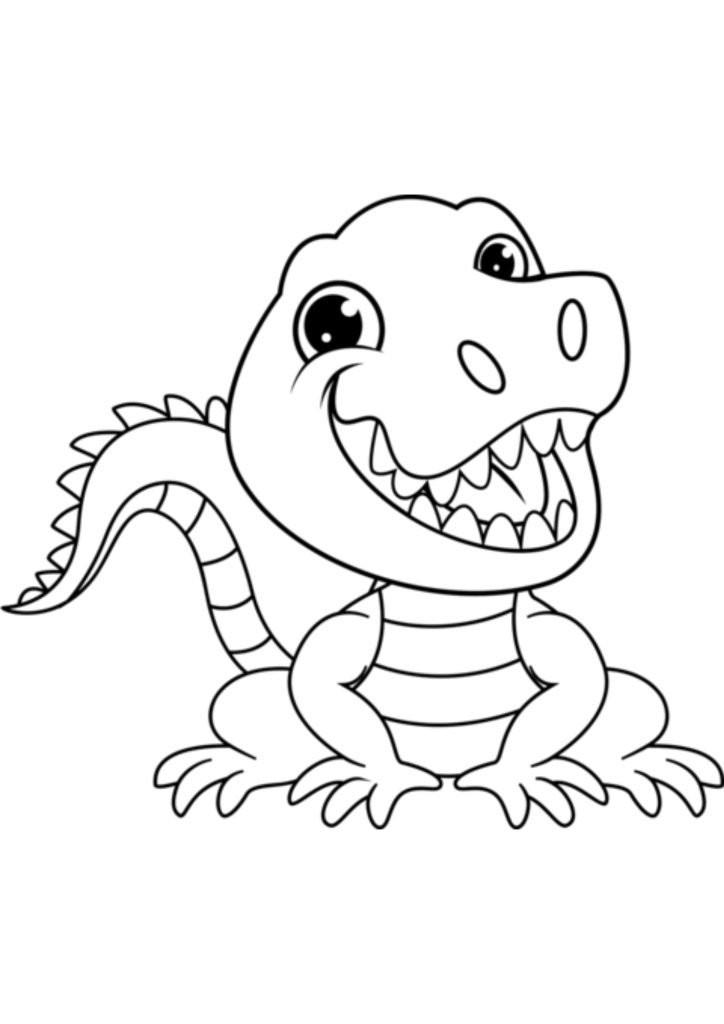 Cute alligator coloring page