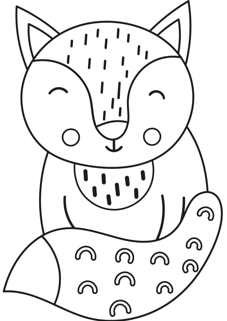 Cute fox coloring page