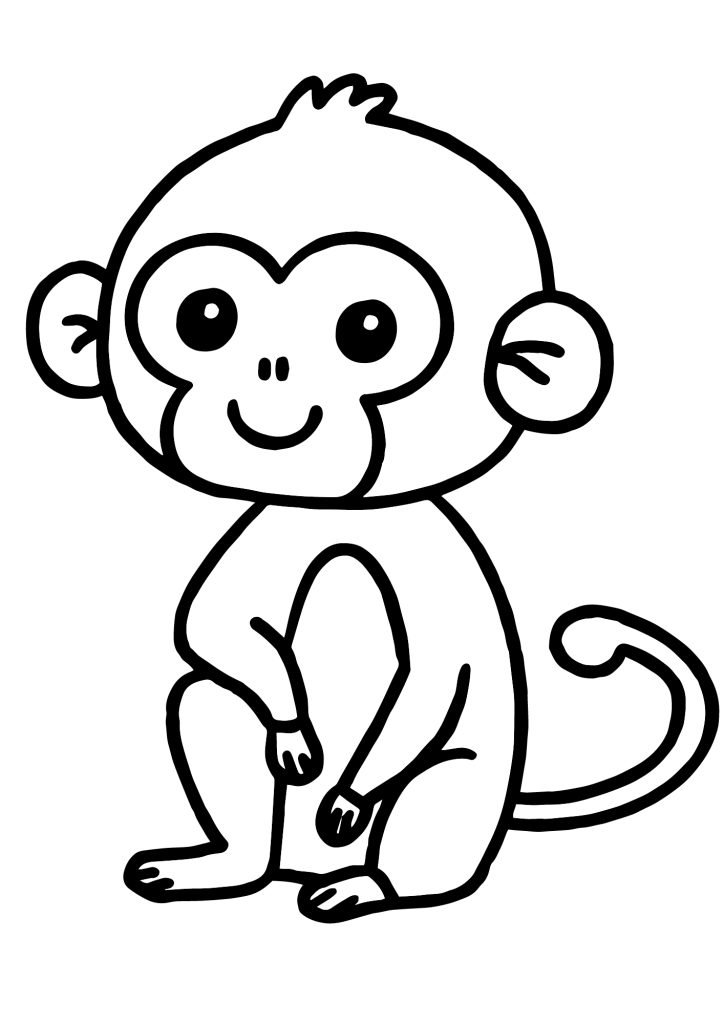 Cute monkey coloring page