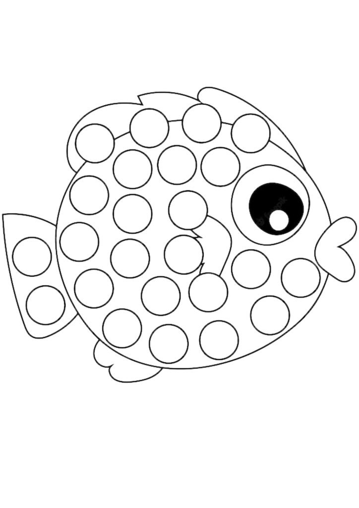 Fish Dot Marker coloring page