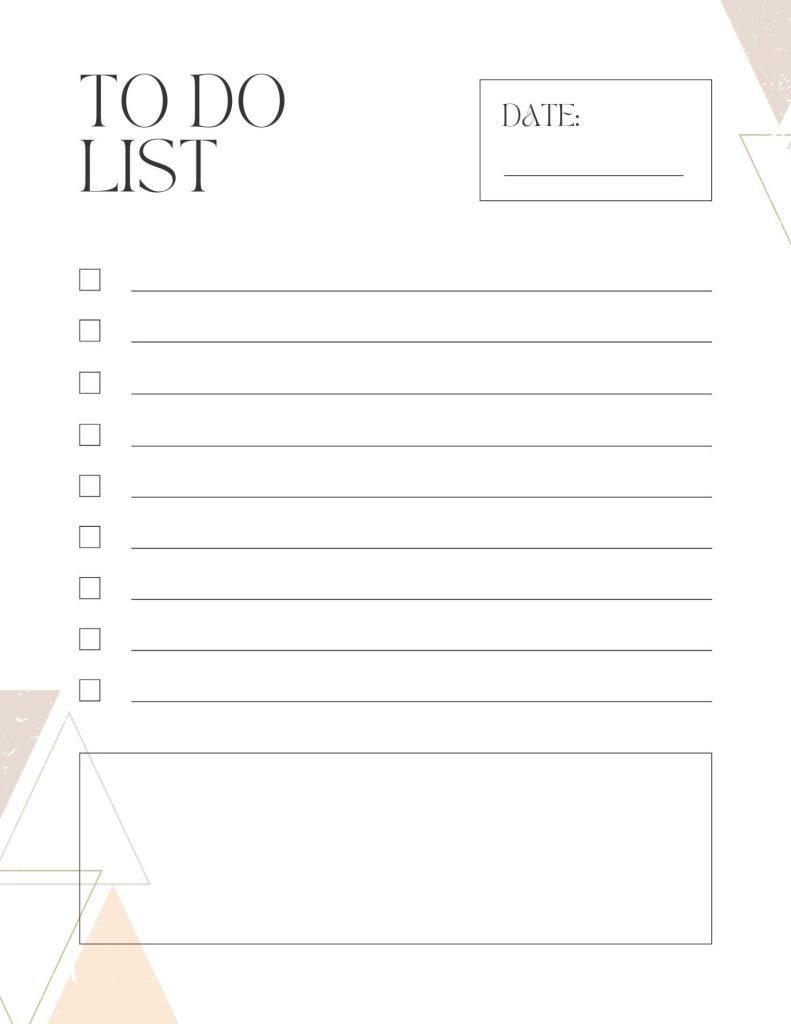 Minimal Clean Simple Geometric To Do List Spiral Notebook