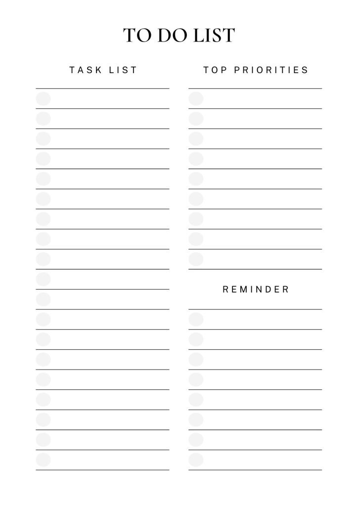 Minimal and Simple To Do List Planner