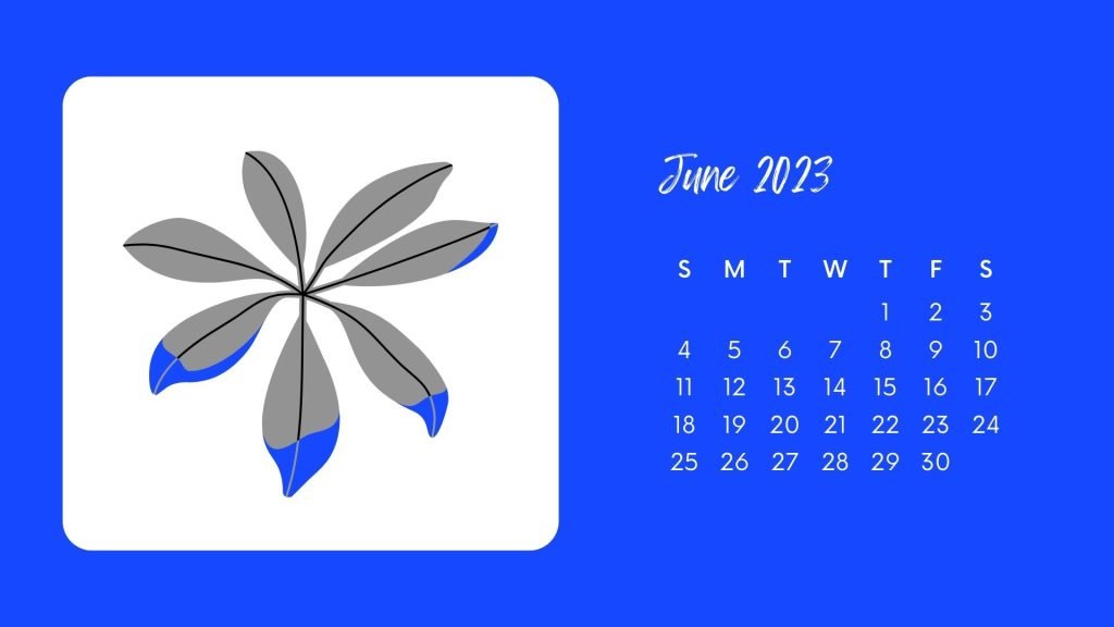 Multicolor Bold Foliage June 2023 Calendar