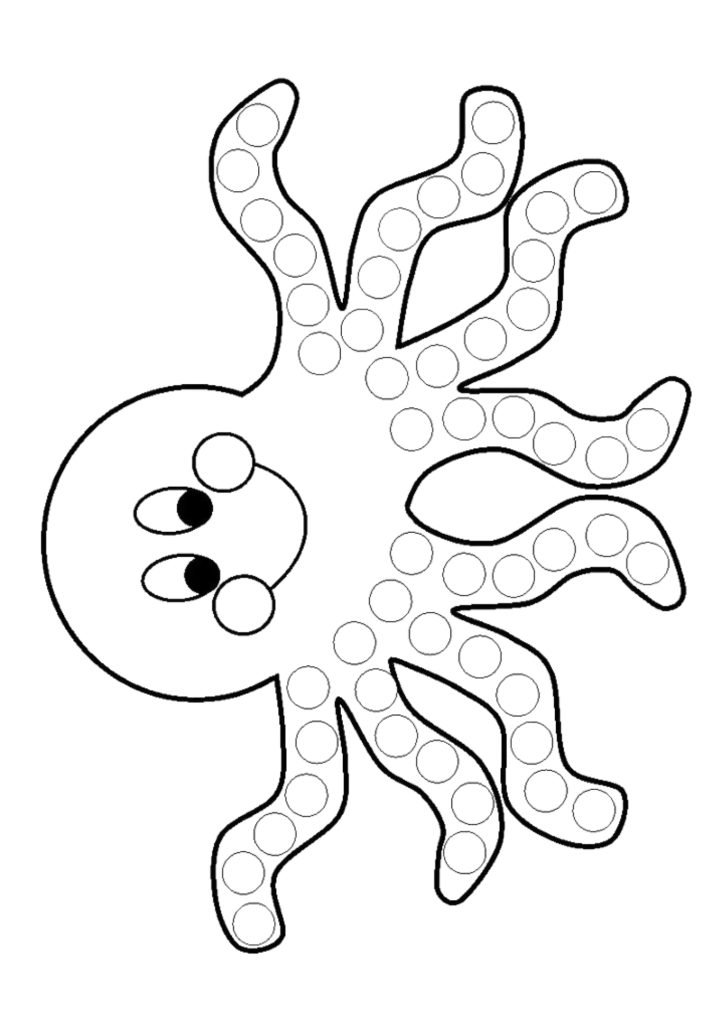 Octopus Dot Marker Free coloring page