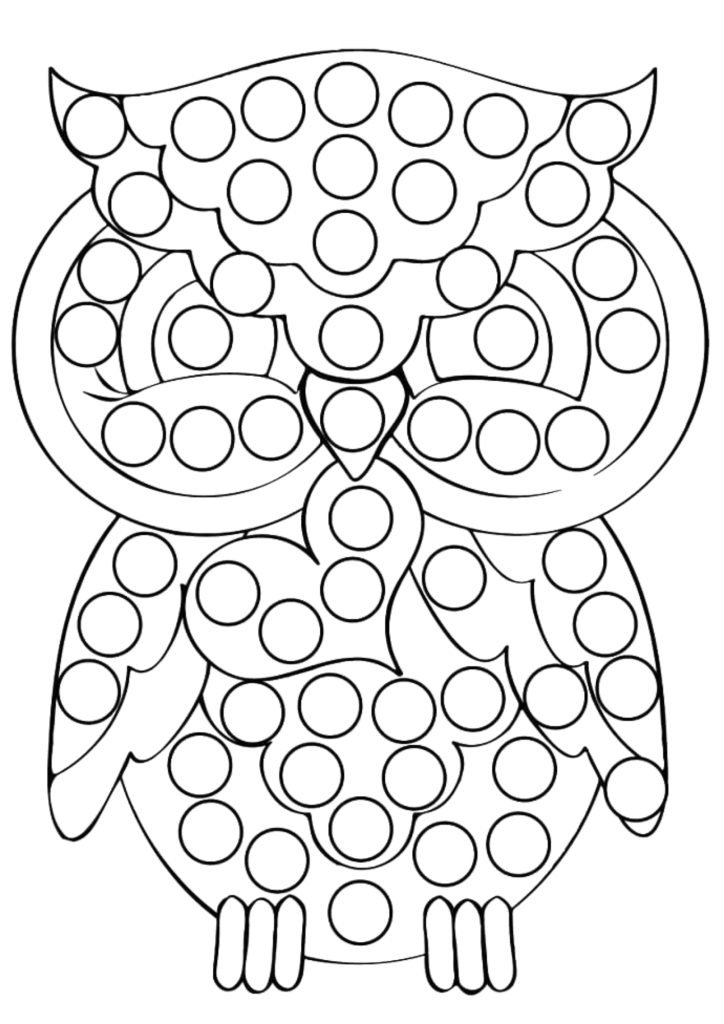 Owl  Dot Marker coloring page