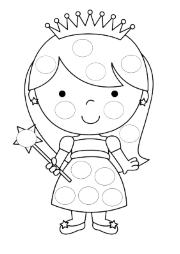Princess Dot Marker Free coloring page