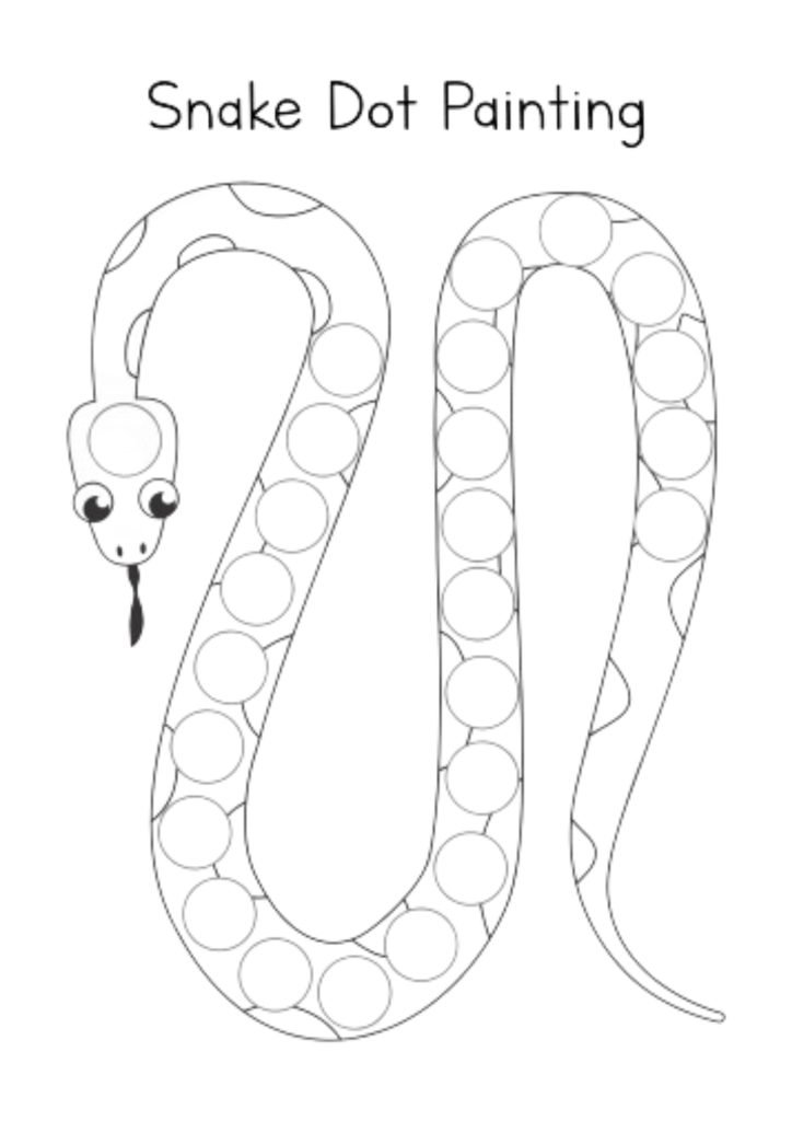 Snake Dot Marker Free coloring page