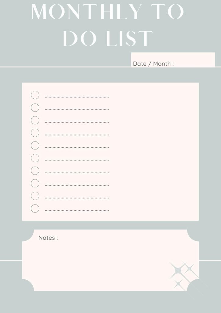 Soft Gray Minimalist Monthly To-Do List