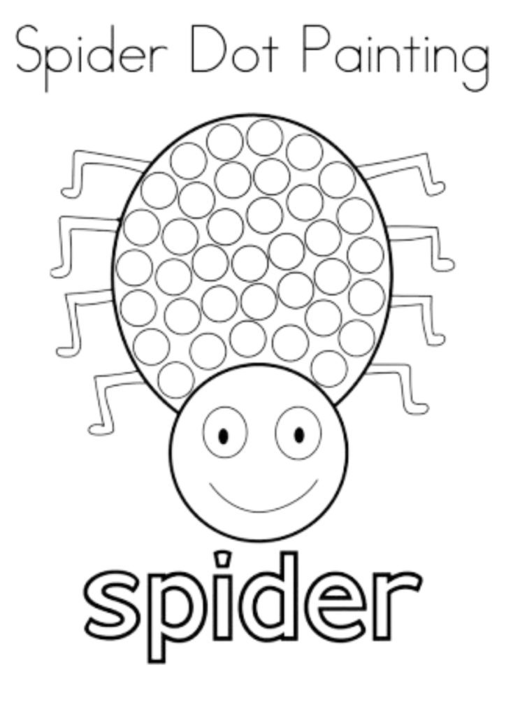 Spider Dot Marker Free coloring page