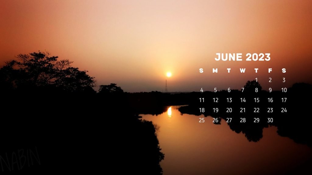 The sun has set June Calendar 2023