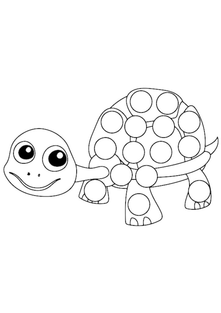 Tortoise Dot Marker coloring page