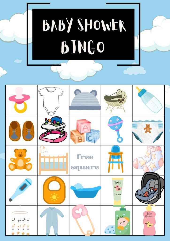 classic baby shower bingo
