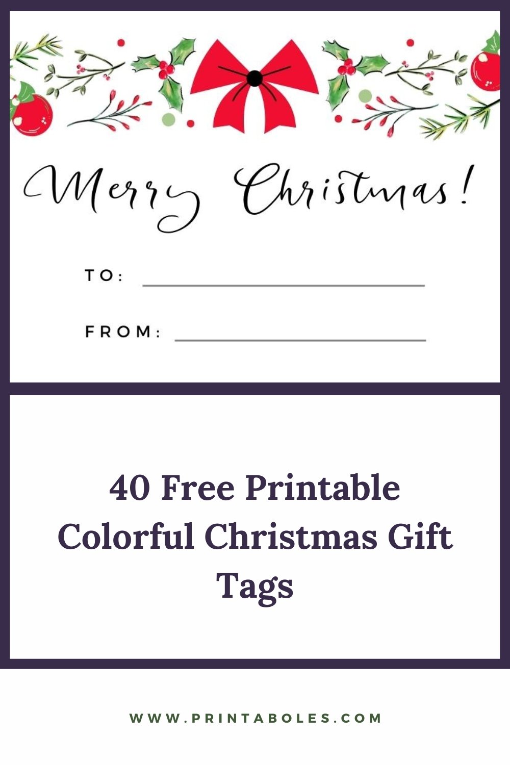 40 Free Printable Colorful Christmas Gift Tags