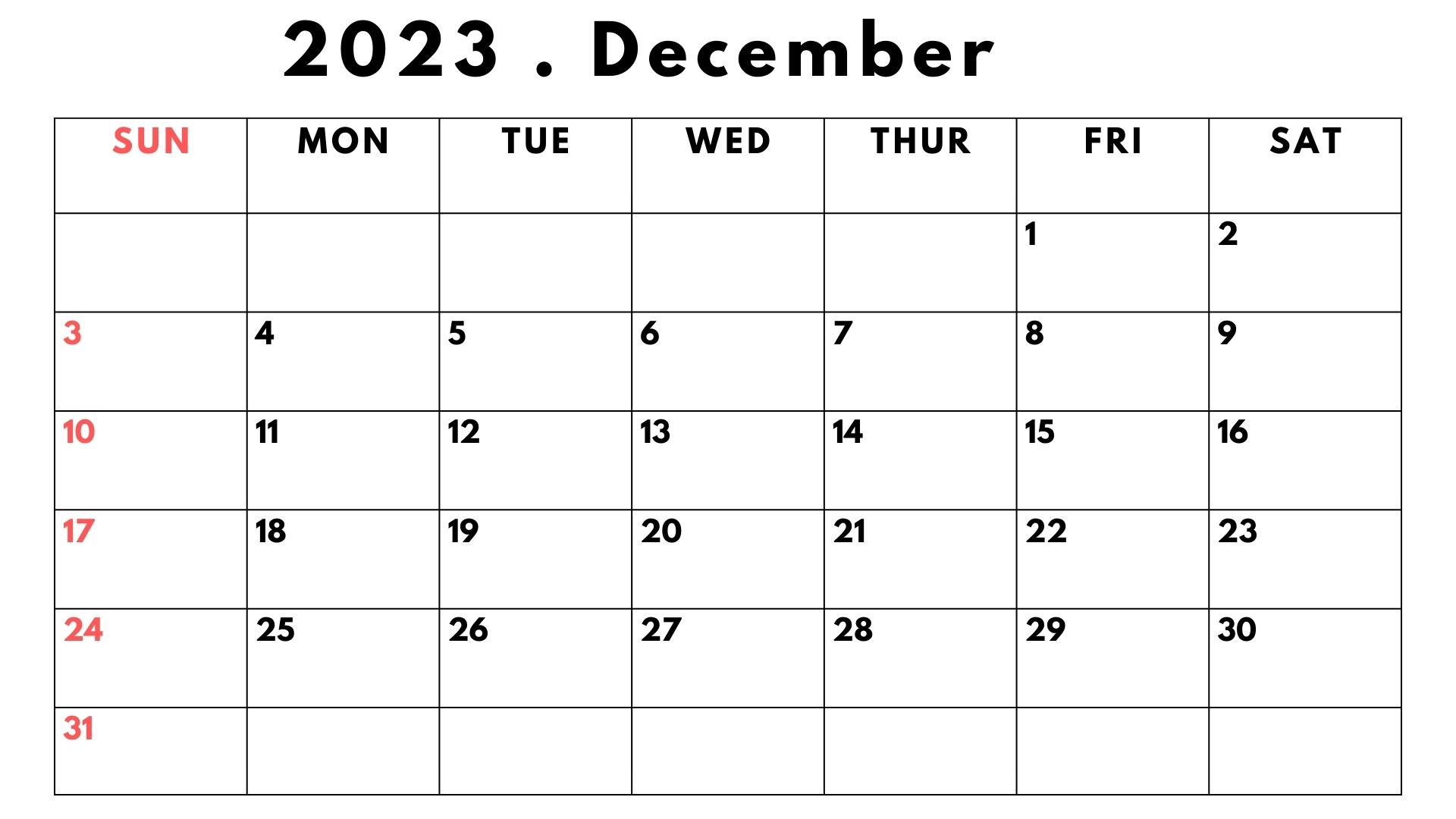 40 December 2023 Printable Calendars - Printaboles