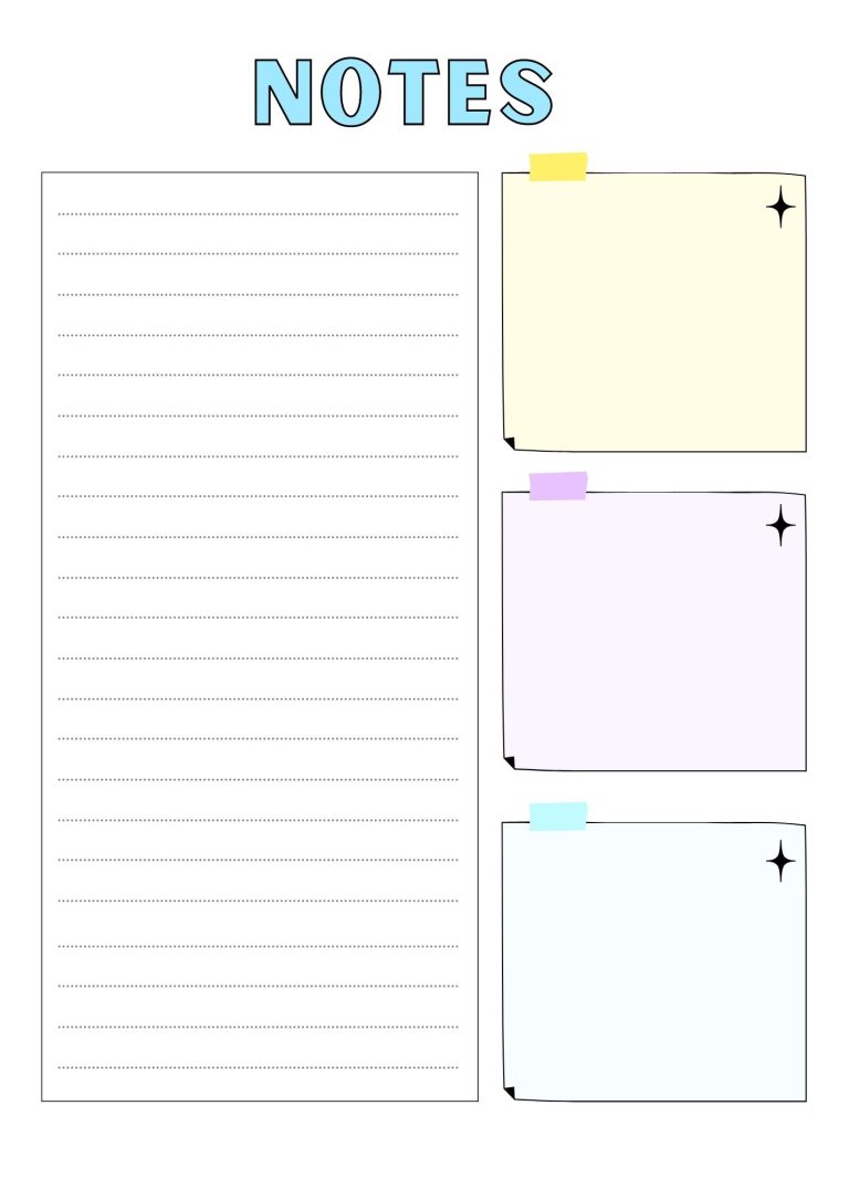 40 Free Printable Note Pages - Printaboles