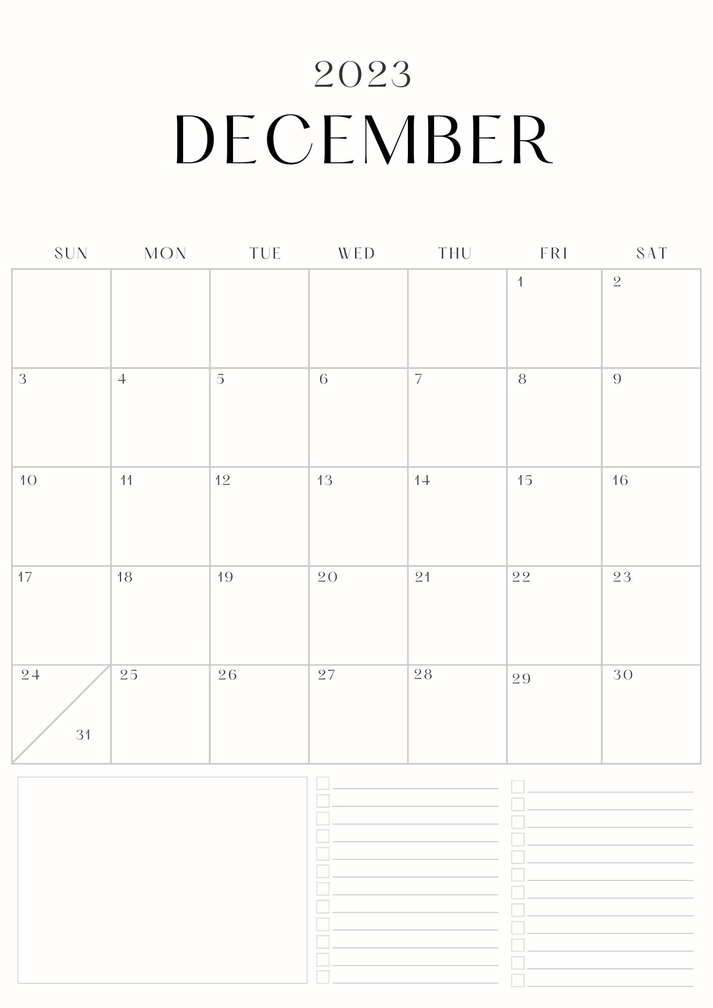 40 December 2023 Printable Calendars - Printaboles