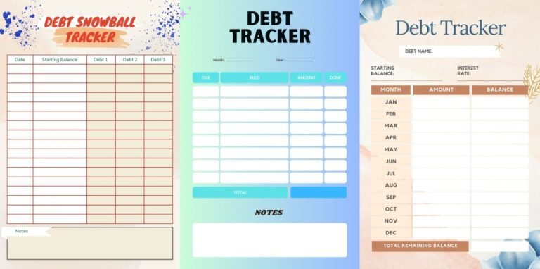 Printable Debt Trackers