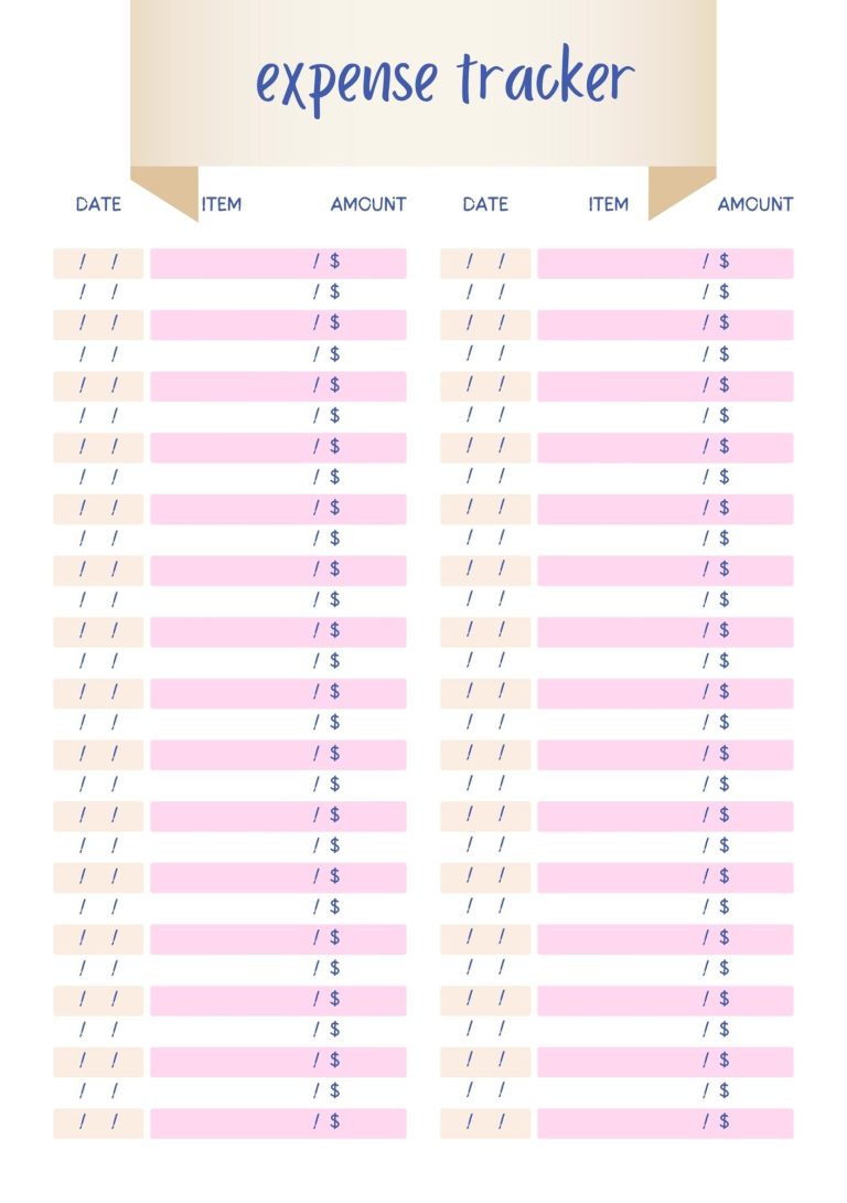 40 Free Printable Expense Trackers - Printaboles