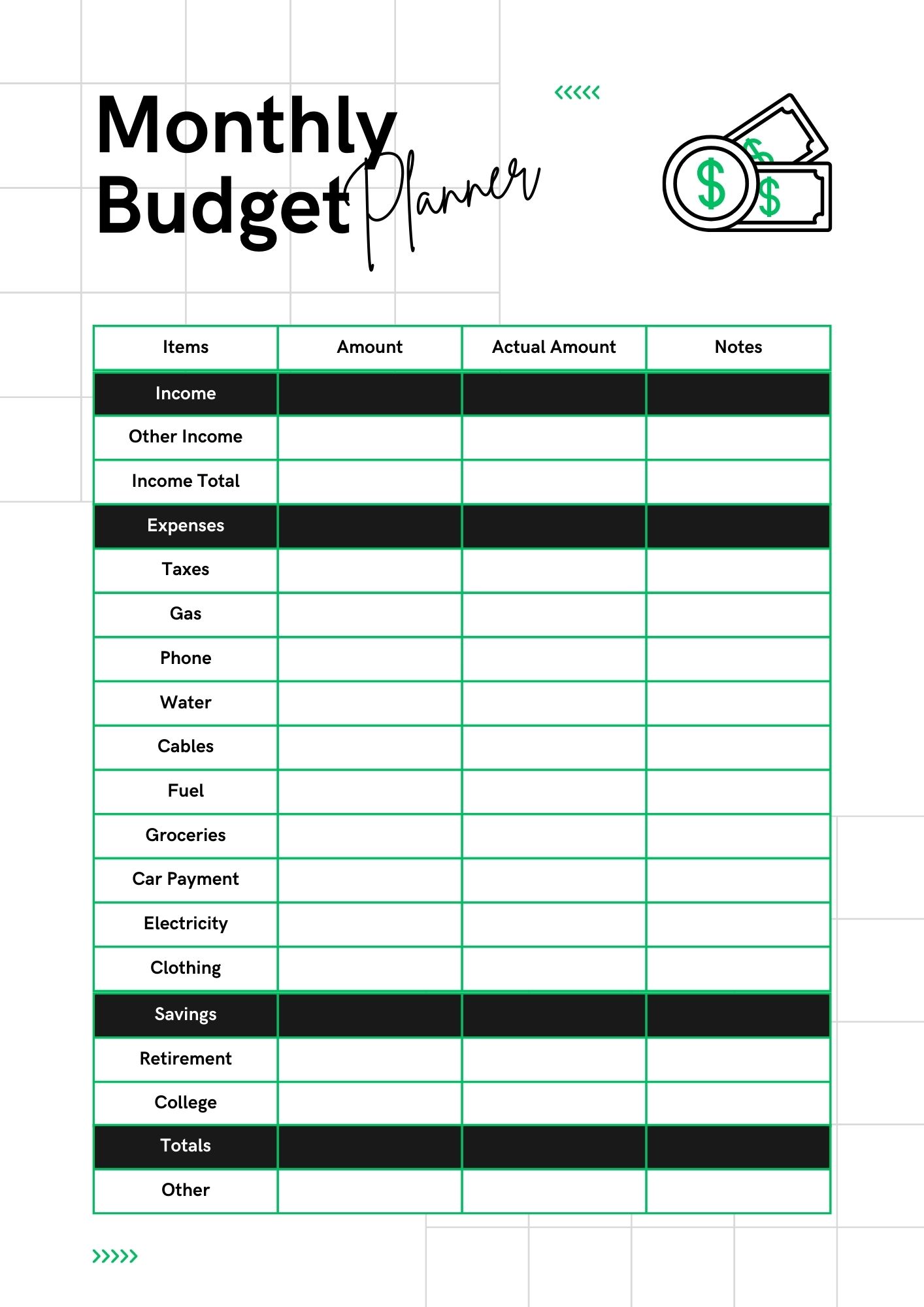 30 Free Printable Monthly Budget Planners - Printaboles