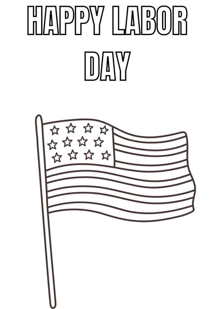 American flag coloring page