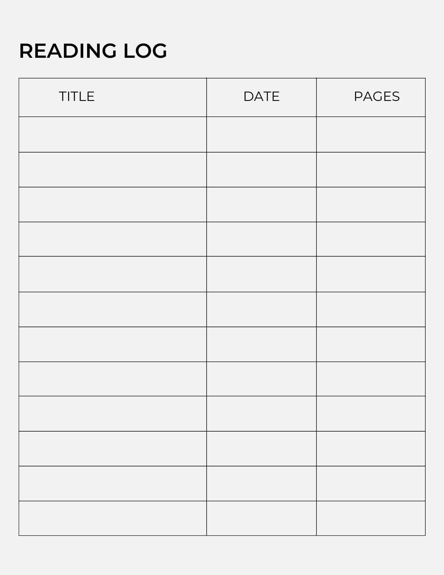 40 Free Printable Reading Logs - Printaboles