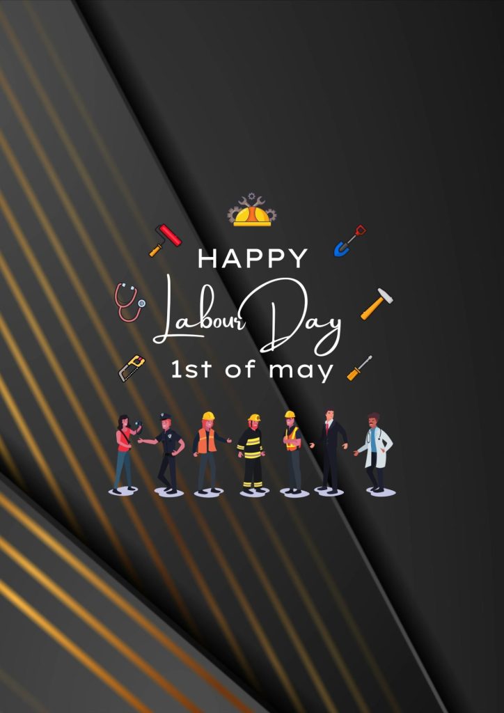 Black and Gold Happy Labour Day