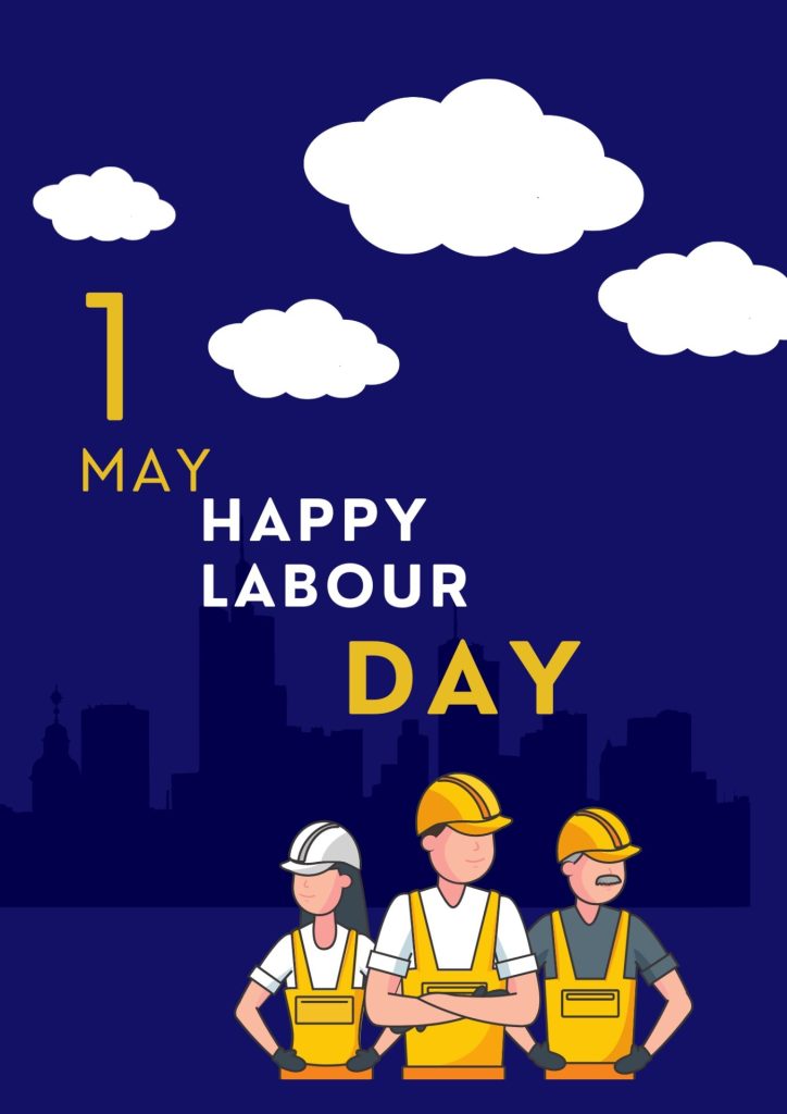 Blue Minimalist Happy Labour Day