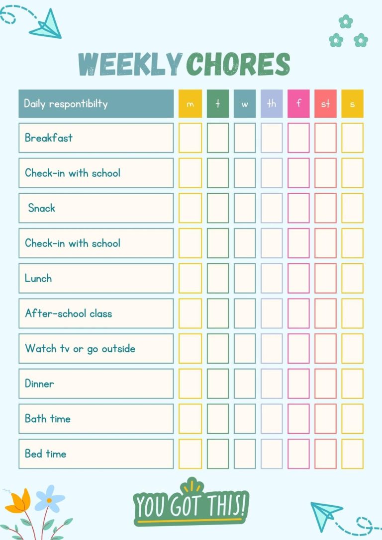 40 Free Printable Toddler chore charts - Printaboles