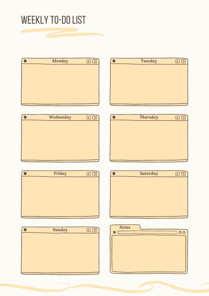 Brown Minimalist Weekly To Do List Planner