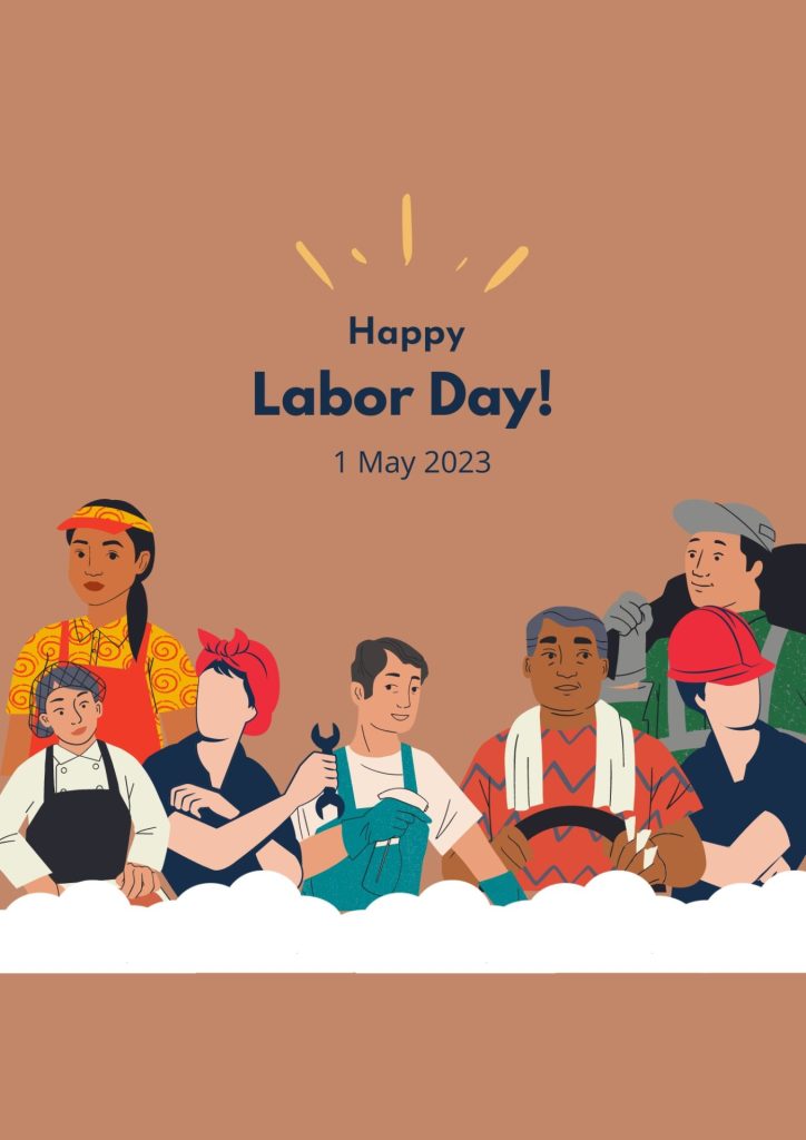 Brown minimalist Happy Labor Day