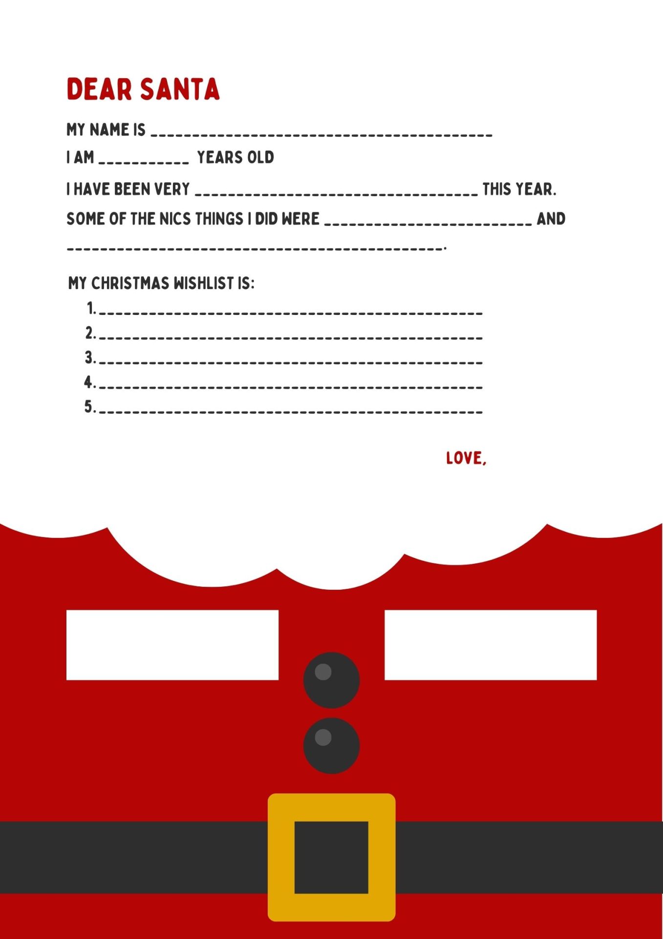 40 Free Printable Dear Santa Letters - Printaboles